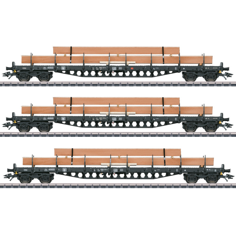 Märklin 47153 Rungenwagen-Set mit Holzbeladung