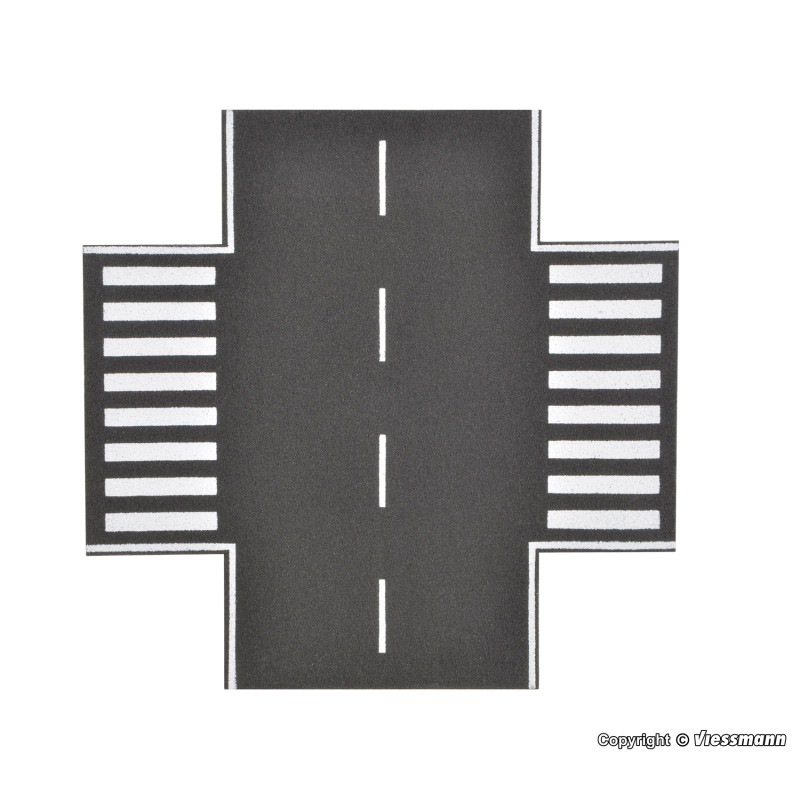 Vollmer 48261 Straßenplatte Asphalt, X-Kreuzung,
