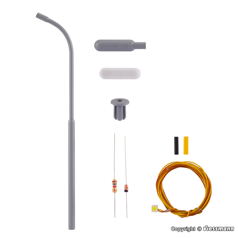 Viessmann 6722 Bausatz Peitschenleuchte, LED weiß