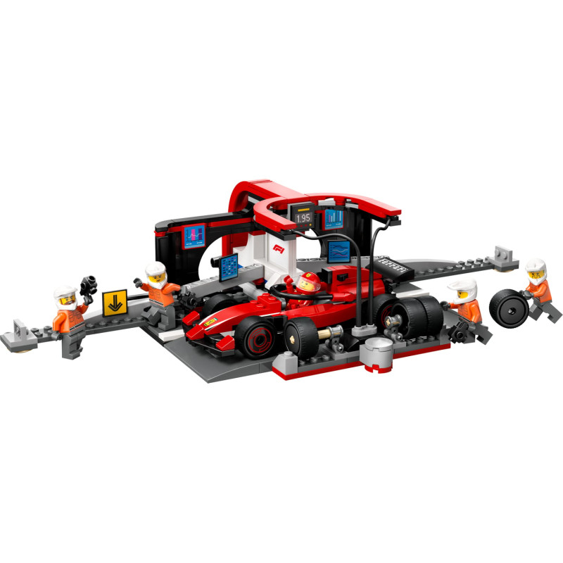 Lego 60443 F1® Boxenstopp mit Boxencrew und Ferrari Flitzer