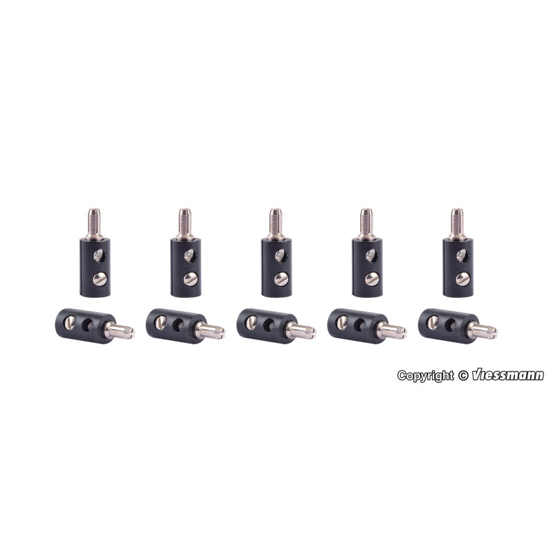 Viessmann 6877 Querlochstecker schwarz, 10 Stück