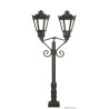 Viessmann 6073 Parklaterne zweiflammig, schwarz, mit Kontaktstecksockel, 2 LEDs warmweiß